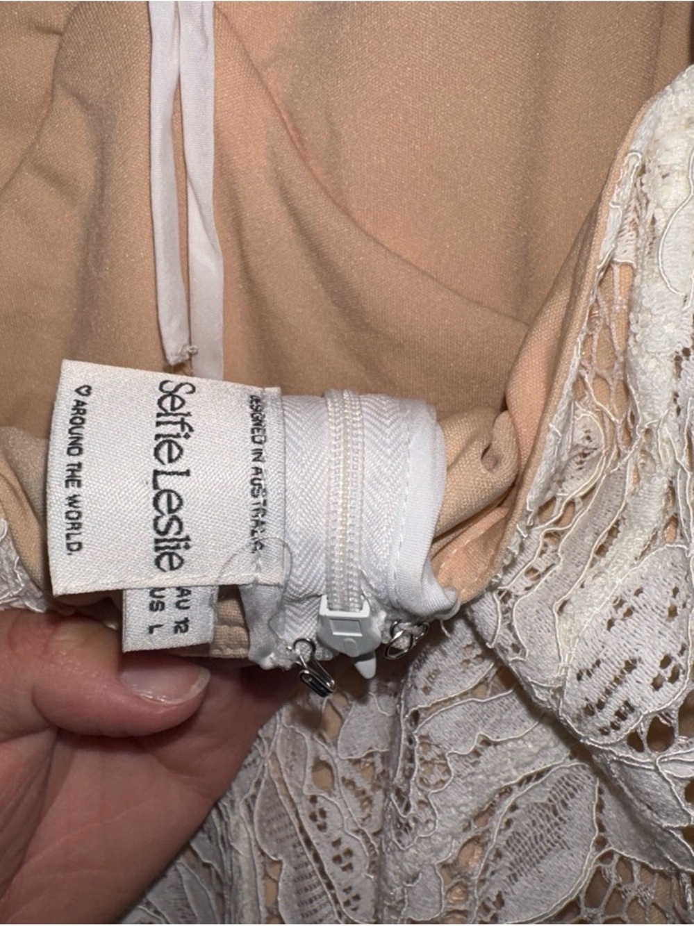Selfie Leslie Cream White Lace Mini Dress - Picture 3 of 5